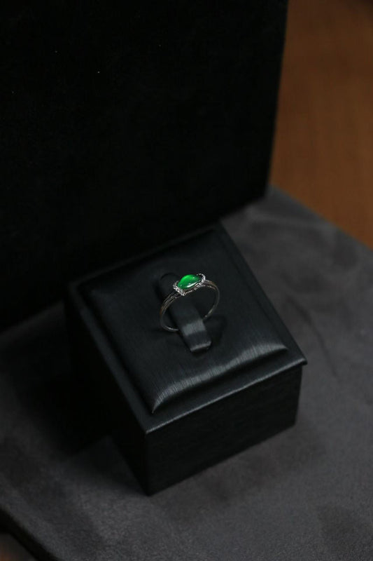 Elegant Platinum Diamond Jade Ring - Personalized Bazi & Five Elements Feng Shui Talisman for Spiritual Shielding and Luck