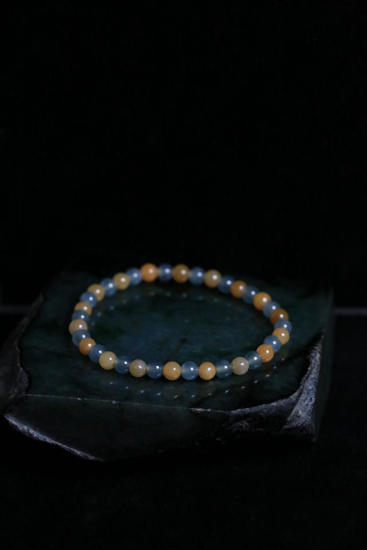 Golden Wood Energy Bracelet - 36 Yellow-Green Jade Beads for Earth-Metal Wealth & Agricultural Abundance