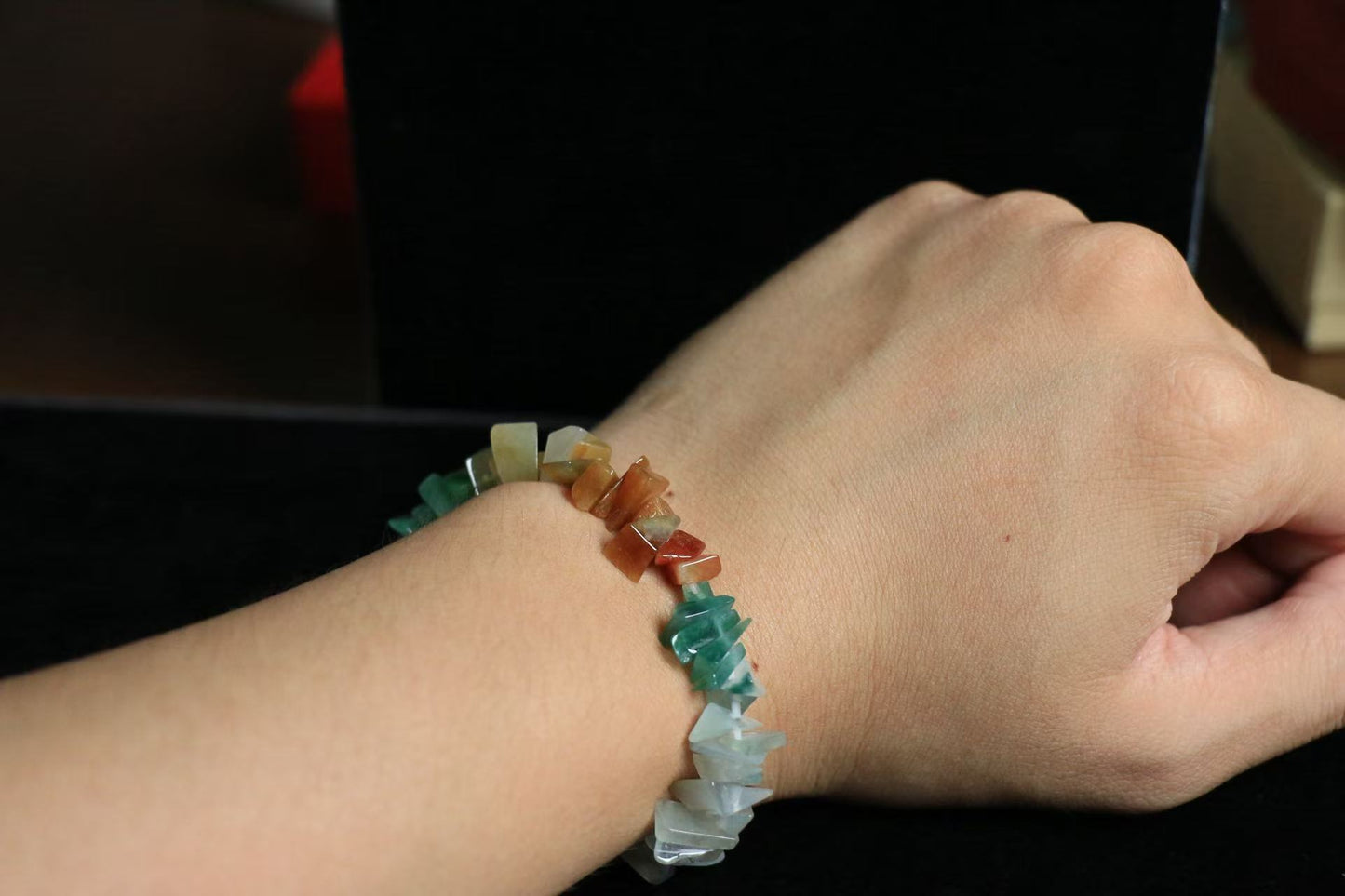 Warrior's Spike Defense Bracelet - 68 Raw Jade Shards for Anti-Negativity & Metal-Wood Element Wealth