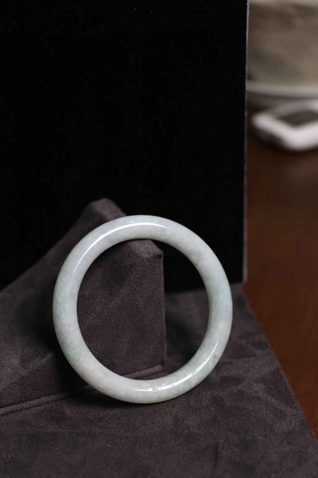 Radiant White Red Green Jade Bangle - One-of-a-Kind Feng Shui Five Elements Amulet for Energy Protection & Abundance(One-of-a-Kind)