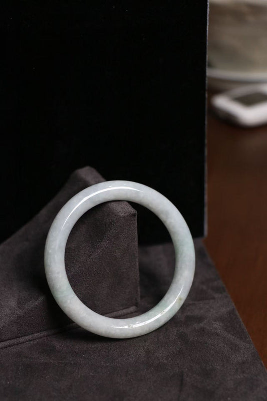 Radiant White Red Green Jade Bangle - One-of-a-Kind Feng Shui Five Elements Amulet for Energy Protection & Abundance(One-of-a-Kind)