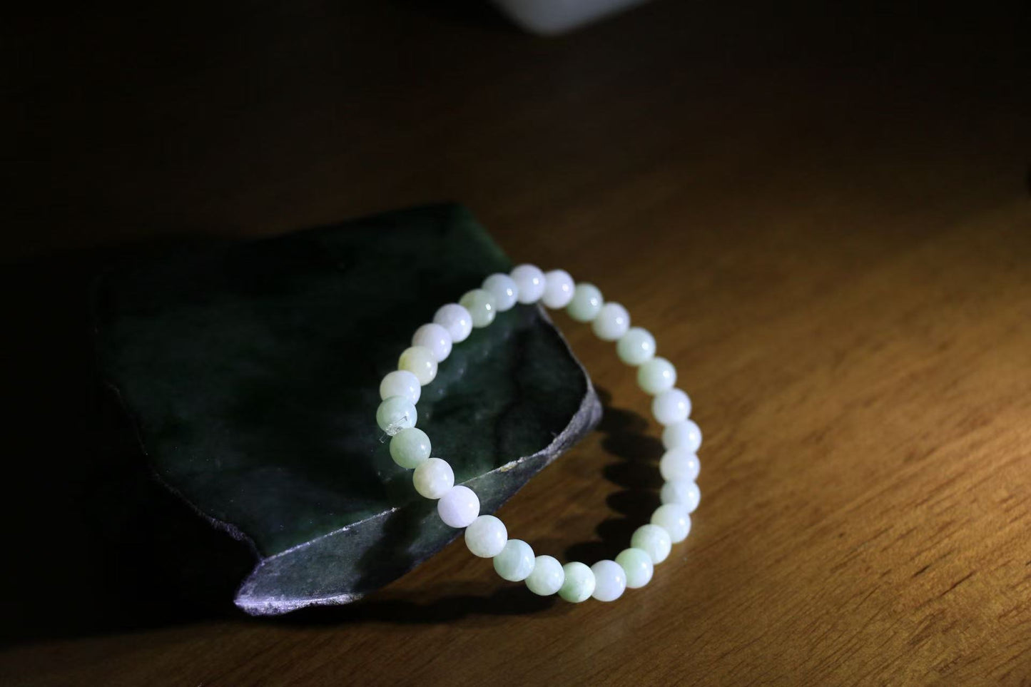 Unique Multi-Color Peas Jade Bracelet - Five Elements Feng Shui Energy Balancer for Destiny Activation & Prosperity(One-of-a-Kind)