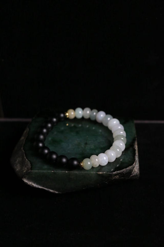 Universal Five Elements Bracelet - Premium Wood & Multi-Color Jade for Full Spectrum Energy Shield & Life Force Activation