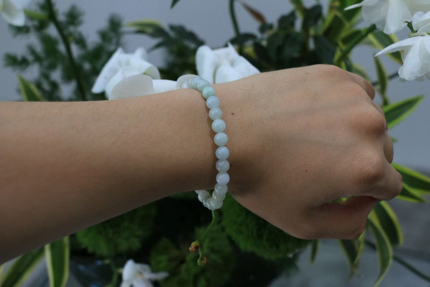 Unique Multi-Color Peas Jade Bracelet - Five Elements Feng Shui Energy Balancer for Destiny Activation & Prosperity(One-of-a-Kind)