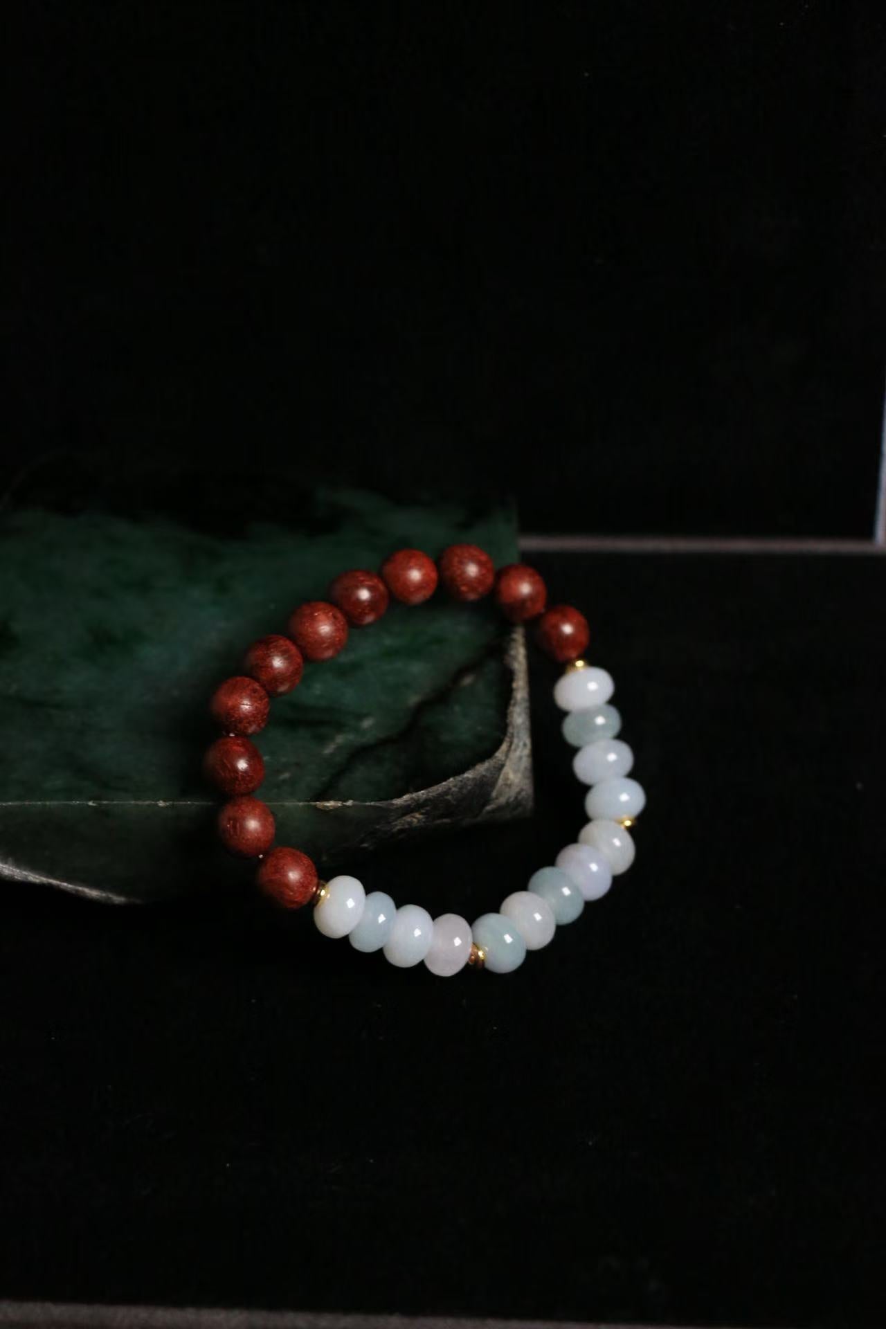 Triple-Element Purple-White-Green Jade Bracelet - Agarwood Infused for Metal-Water-Fire Wealth & Career Success