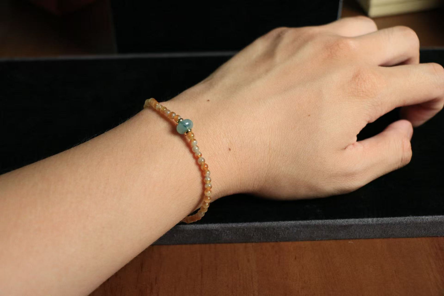 Dragon's Seed Money Bracelet - 56 Golden-Green Jade Beads for Continuous Wealth Flow & Career Growth