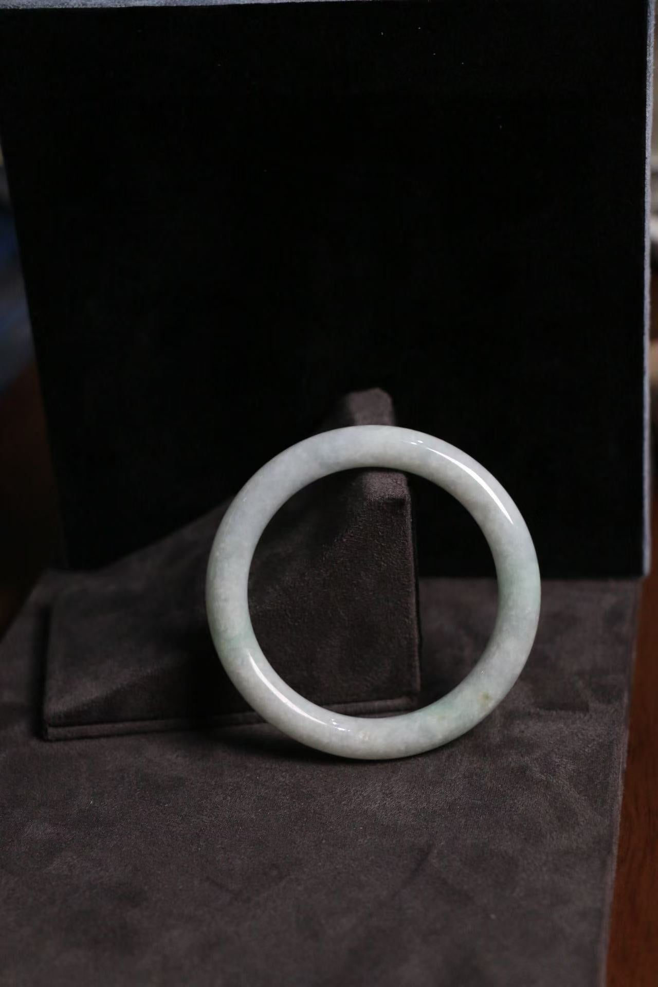 Radiant White Red Green Jade Bangle - One-of-a-Kind Feng Shui Five Elements Amulet for Energy Protection & Abundance(One-of-a-Kind)